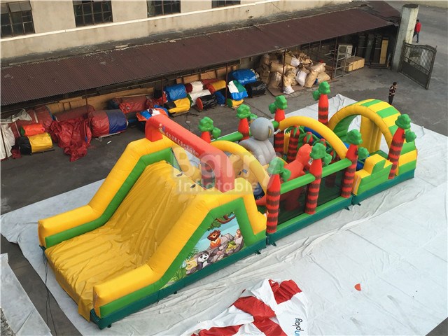 Jungle 3 Parts Giant Long Inflatable Obstacle Course BY-OC-081